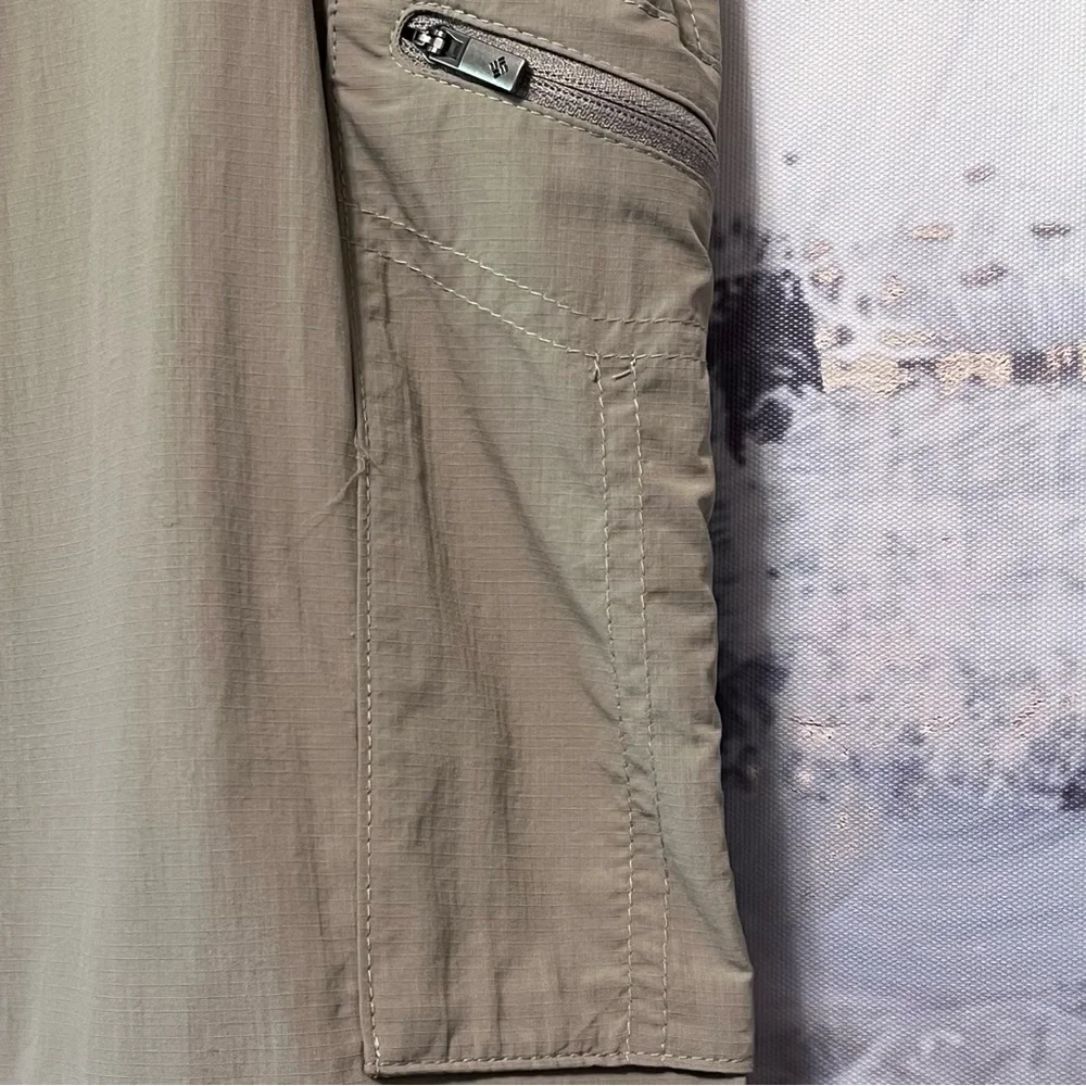 COLUMBIA‎ Pants Men's 38x27 Beige OMNI SHADE Sun Protection CONVERTIBLE Zip Off
